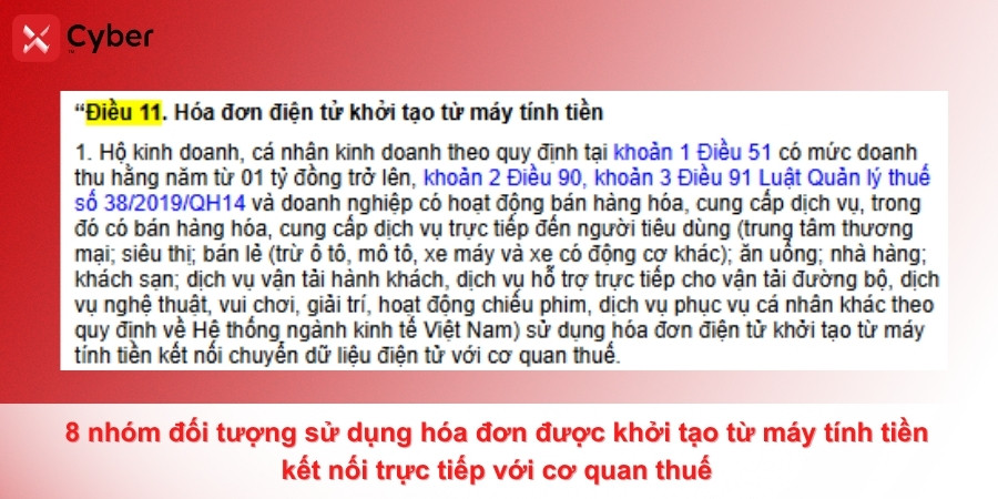 8 nhóm đối tượng được liệt kê đầy đủ trong khoản 1 điều 11