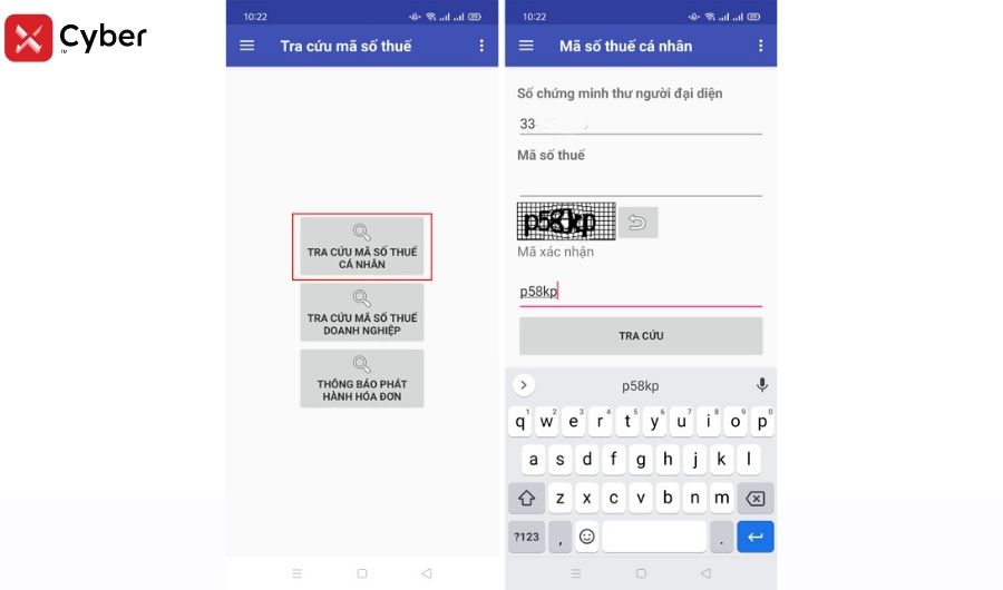 Cách tra cứu mã số thuế cá nhân qua app tra cứu mã số thuế
