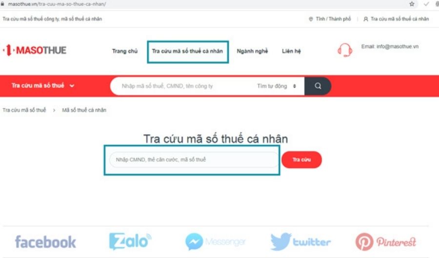 Cách tra cứu mã số thuế cá nhân online trên website Mã số thuế