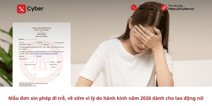Mẫu đơn xin phép đi trễ, về sớm vì lý do hành kinh năm 2026 dành cho lao động nữ 1 Mẫu đơn xin phép đi trễ, về sớm vì lý do hành kinh dành cho lao động nữ