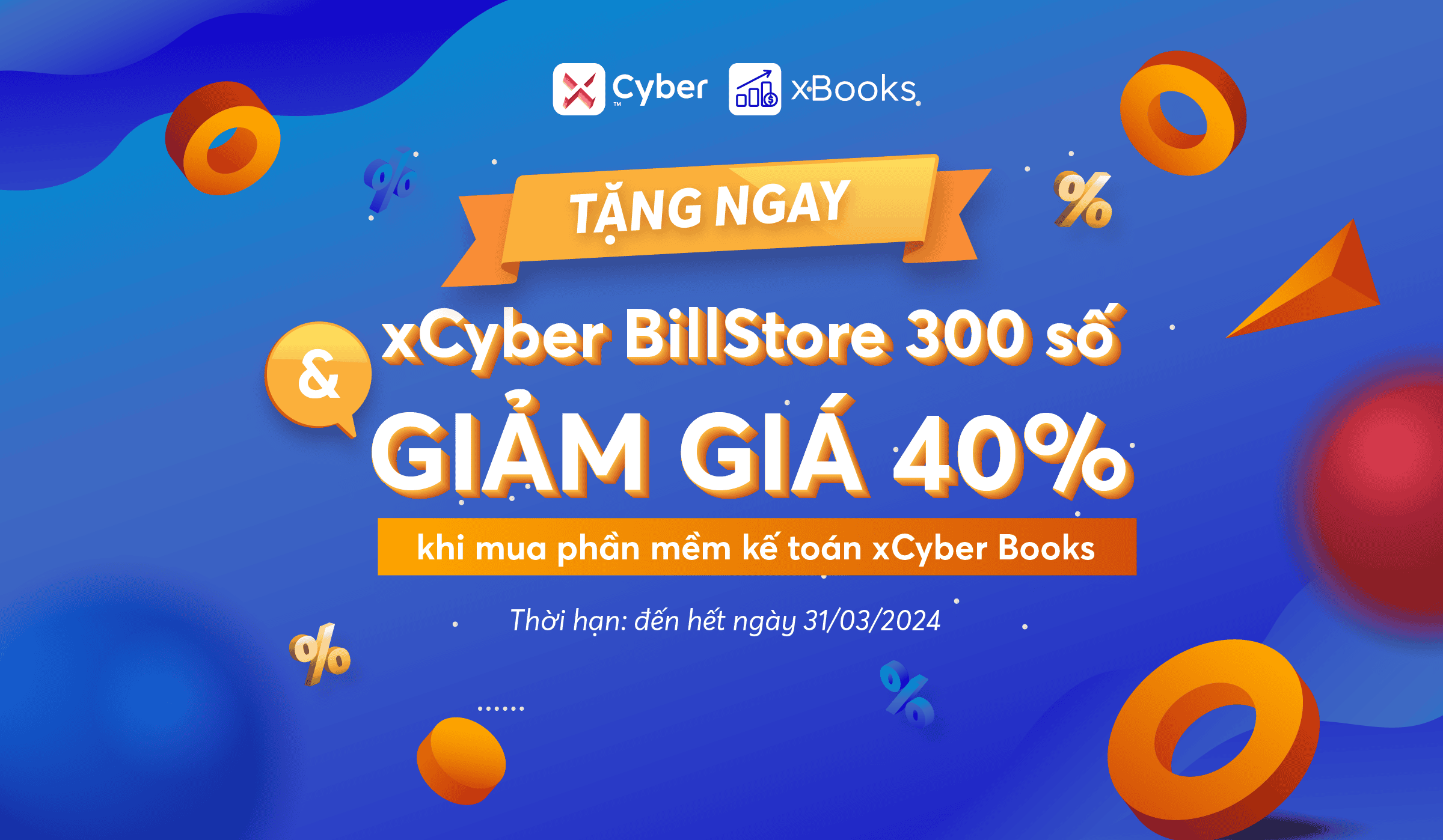 Khuyến mãi mua phần mềm kế toán xCyber Books