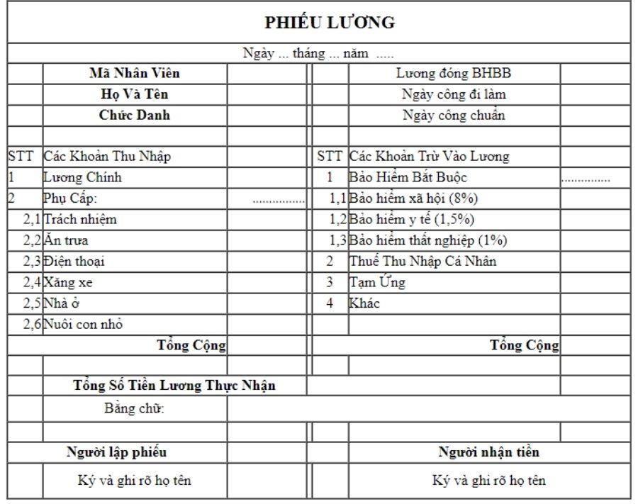 Mẫu bảng kê trả lương hằng tháng cho người lao động 4 mẫu bảng kê trả lương hàng tháng cho người lao động chi tiết