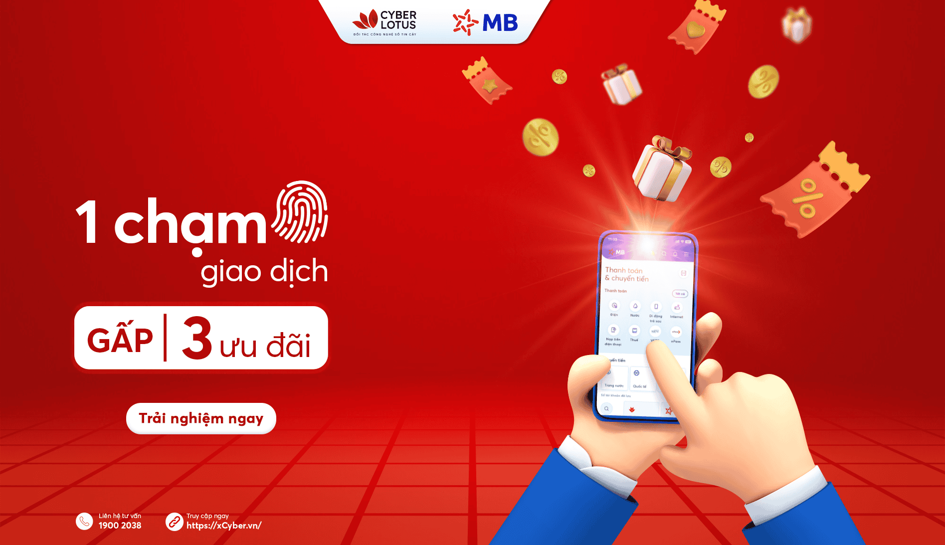 1 chạm giao dịch - gấp 3 ưu đãi