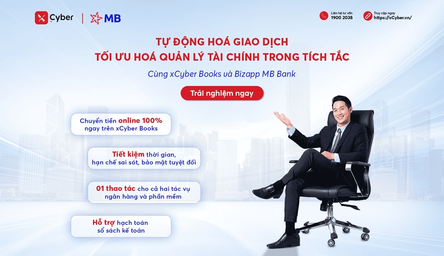 xCyber Books và Bizapp MB Bank gúp tiết kiệm đến 80% thời gian làm việc cho doanh nghiệp