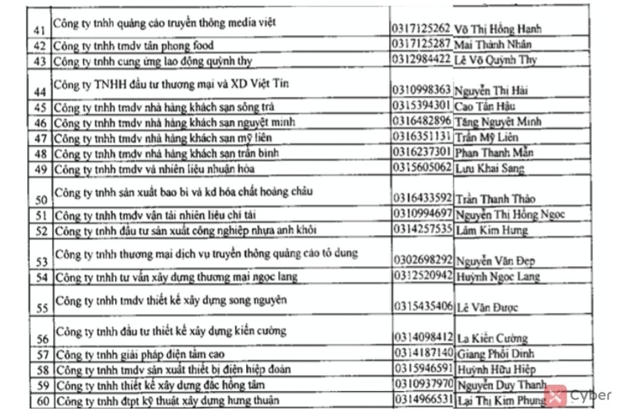 113 doanh nghiệp bán hóa đơn trái phép do Tổng cục Thuế công bố - Ảnh 3