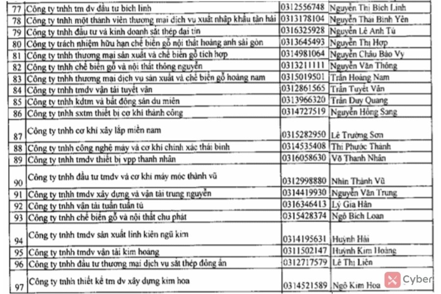 113 doanh nghiệp bán hóa đơn trái phép do Tổng cục Thuế công bố - Ảnh 5