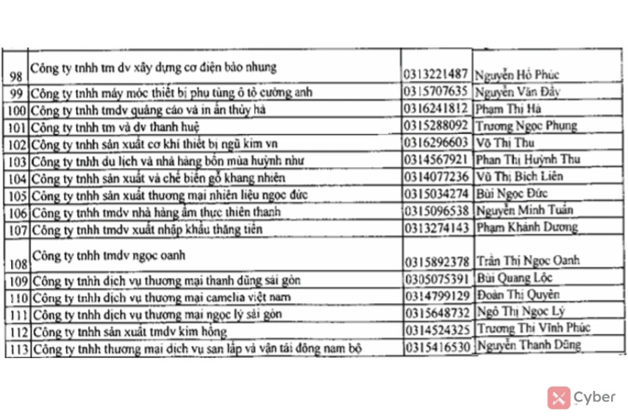 113 doanh nghiệp bán hóa đơn trái phép do Tổng cục Thuế công bố - Ảnh 6