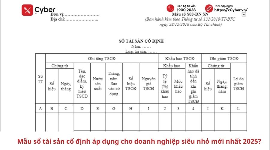 Mẫu sổ tài sản cố định áp dụng cho doanh nghiệp siêu nhỏ mới nhất 2025? 2 Mẫu sổ tài sản cố định áp dụng cho doanh nghiệp siêu nhỏ