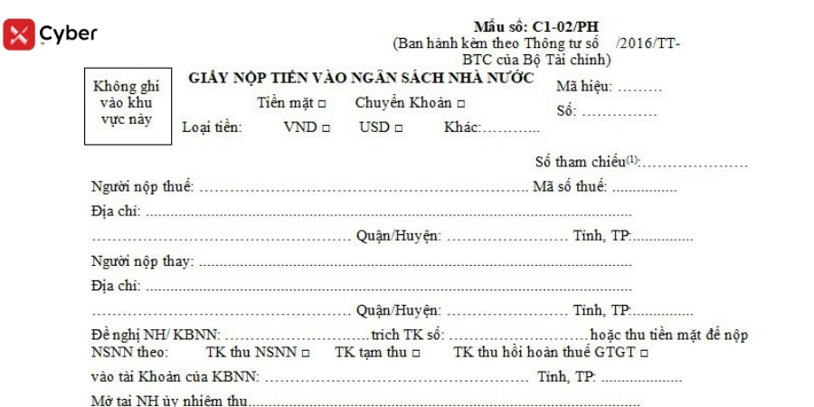 Mẫu số C1-02/PH mới nhất theo quy định