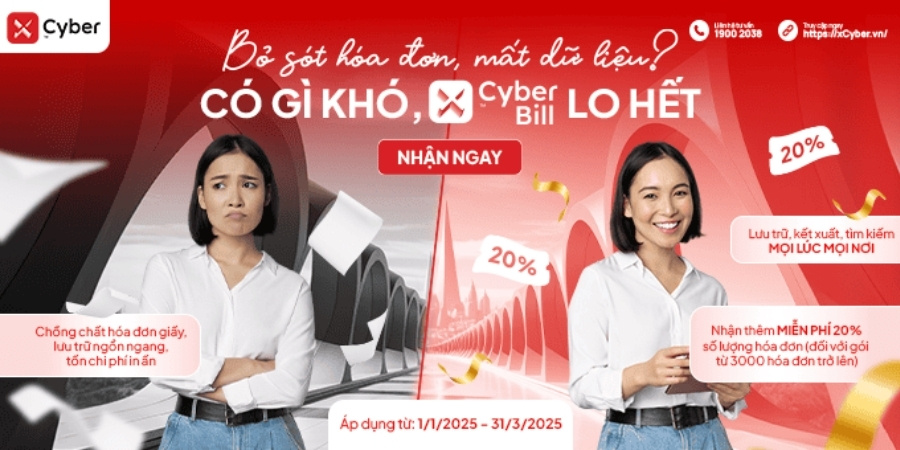 BỎ SÓT HÓA ĐƠN, MẤT DỮ LIỆU - VIỆC GÌ KHÓ, CÓ XCYBER BILL LO HẾT 1 xCyber Bill Phần mềm Hóa đơn điện tử uy tín
