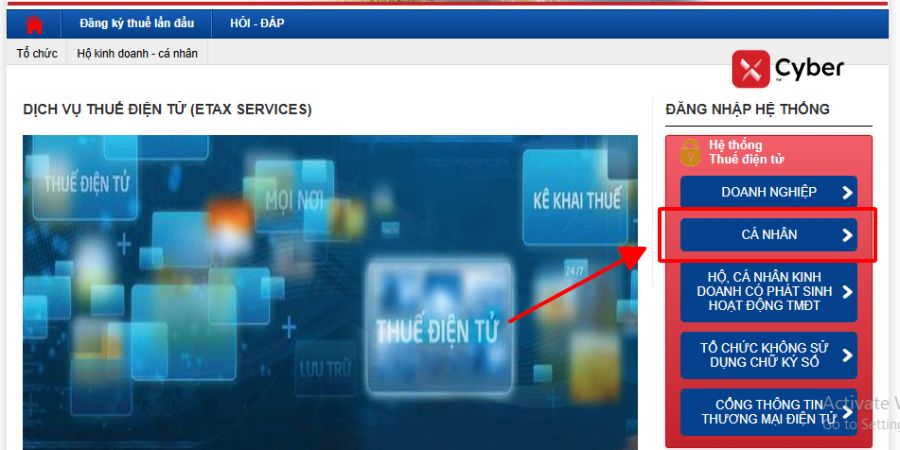 Cách tra cứu nợ thuế TNCN trên Tổng cục Thuế - Bước 1