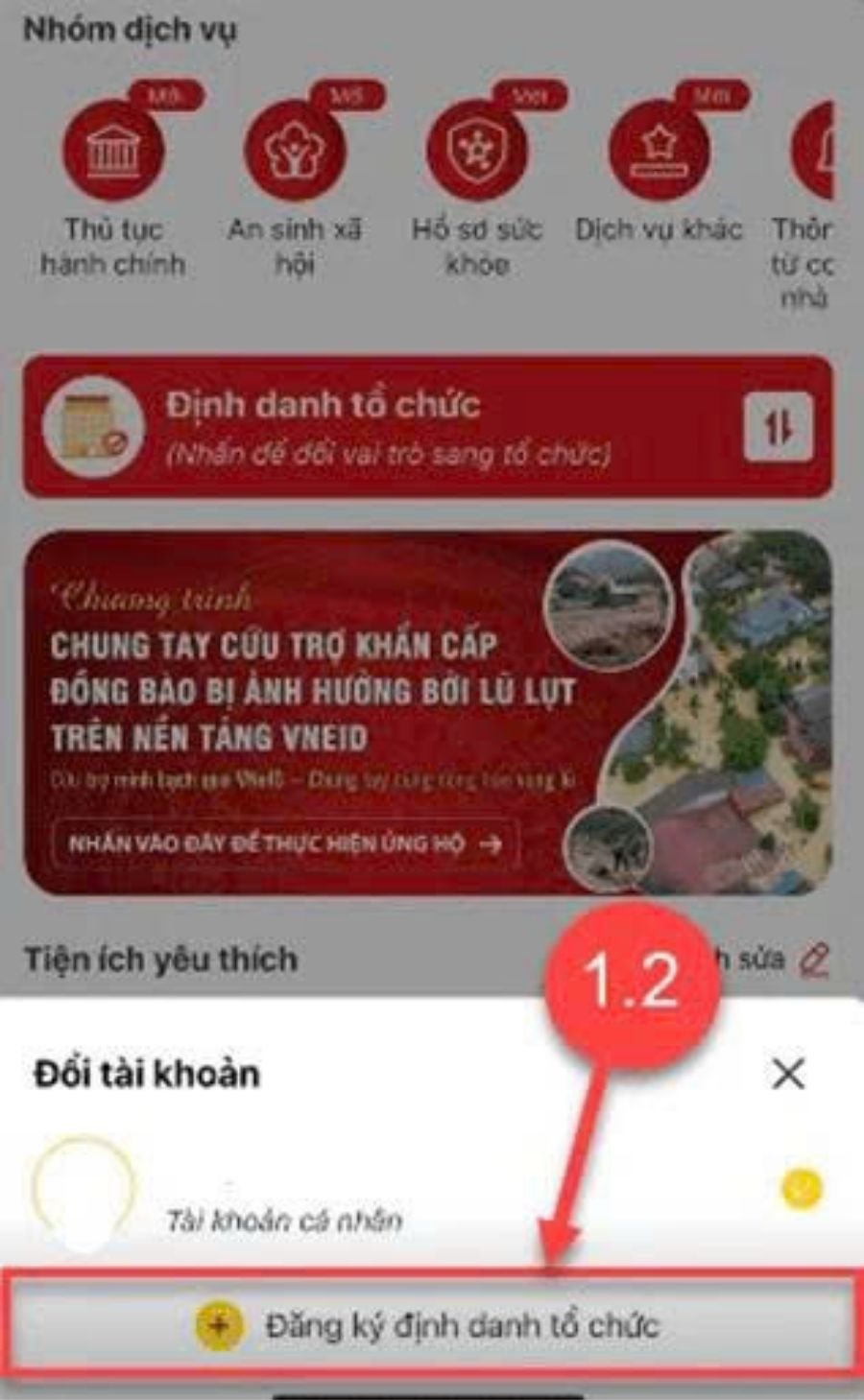 Hướng dẫn đăng ký định danh điện tử cho doanh nghiệp trên VNeID - bước 2