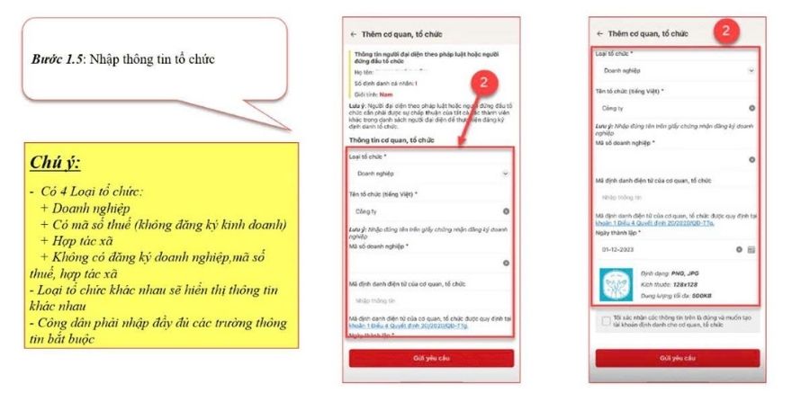 Hướng dẫn đăng ký định danh điện tử cho doanh nghiệpa trên VNeID - bước 5