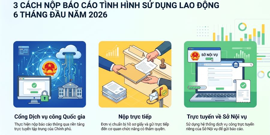 3 cách nộp báo cáo tình hình sử dụng lao động 6 tháng đầu năm