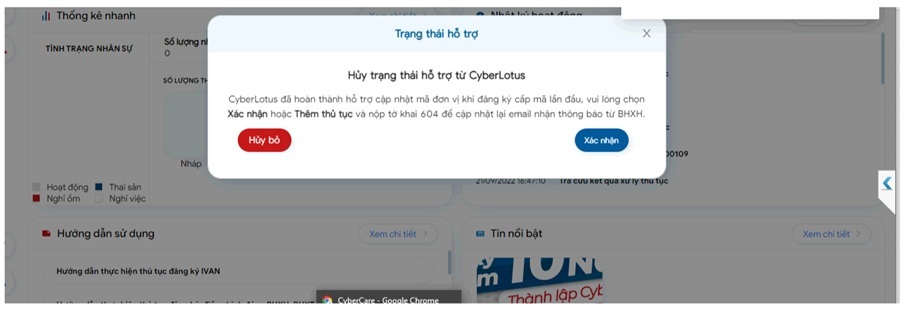 Hướng dẫn cấp mã đơn vị Bảo hiểm xã hội (BHXH) lần đầu trên phần mềm BHXH điện tử xCyber Care 7 cấp mã đơn vị BHXH lần đầu trên phần mềm BHXH điện tử xCyber Care - bước 4.2