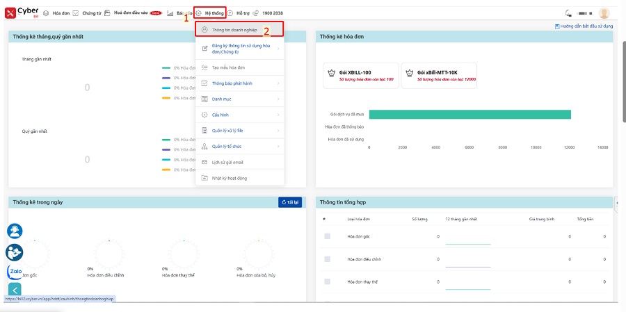 Hướng dẫn chuyển đổi MST hộ kinh doanh thành CCCD trên xCyber Bill 