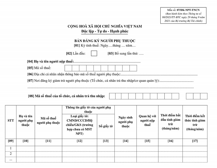 chi tiết mẫu 07/đk-npt-tncn