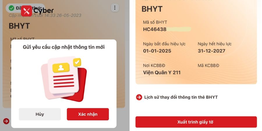 Hướng dẫn cách gia hạn bảo hiểm y tế trên VNeID chi tiết nhất 6 cách gia hạn bảo hiểm y tế trên vneid - bước 4