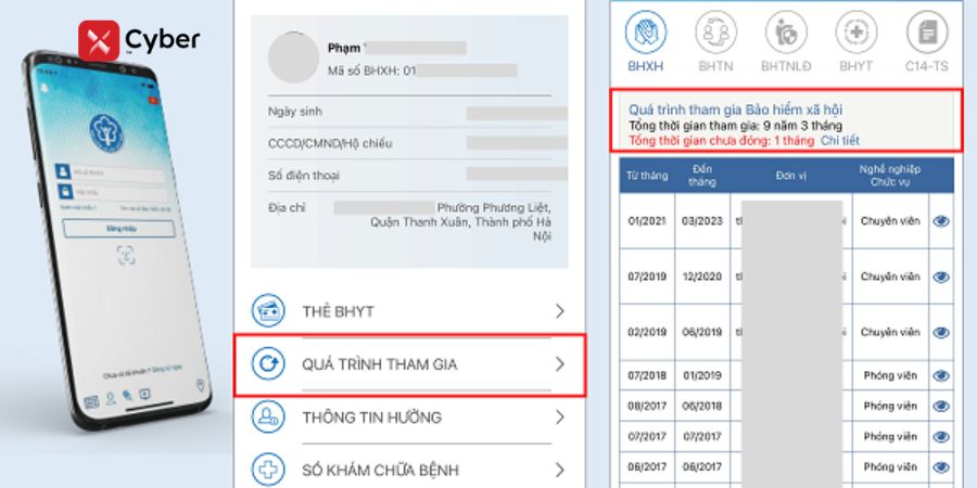 cách kiểm tra chốt sổ bhxh trên vssid - bước 2