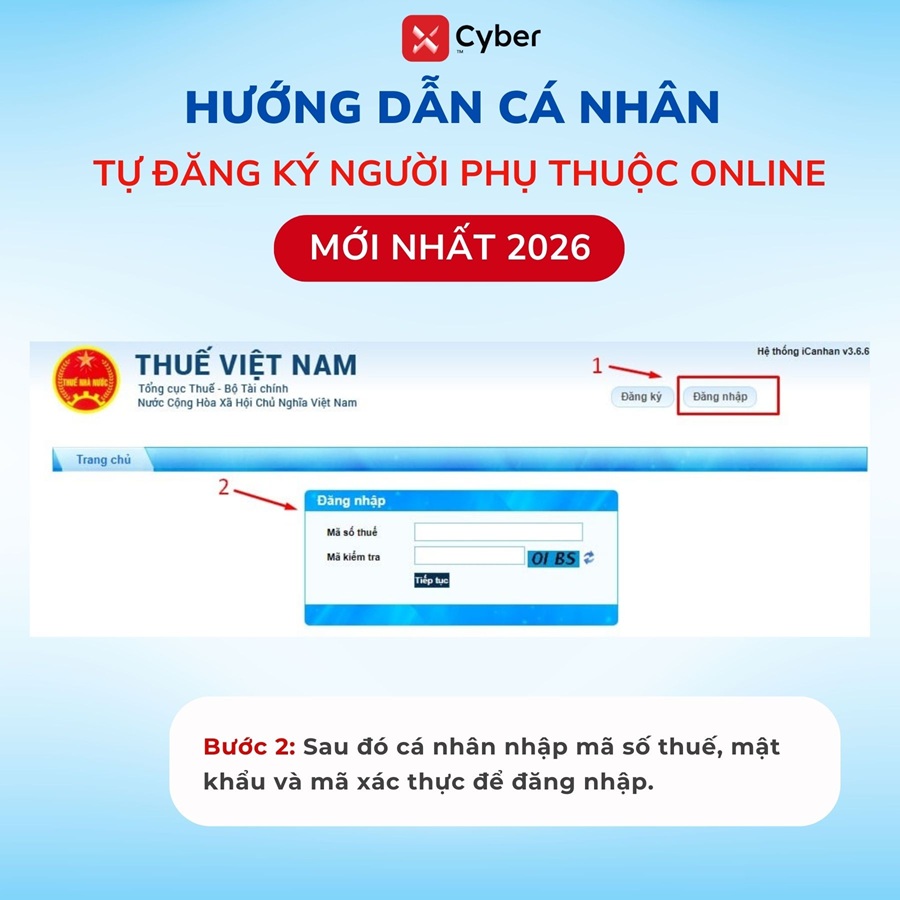 cách cá nhân tự đăng ký người phụ thuộc online - bước 2