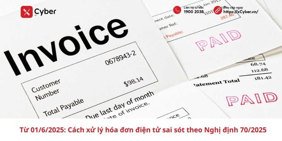 Từ 01/6/2025: Cách xử lý hóa đơn điện tử sai sót theo Nghị định 70/2025