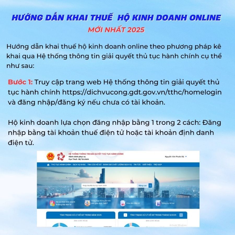 Hướng dẫn khai thuế hộ kinh doanh online 2025: Cách nộp thuế điện tử qua mạng 2 Bước 1