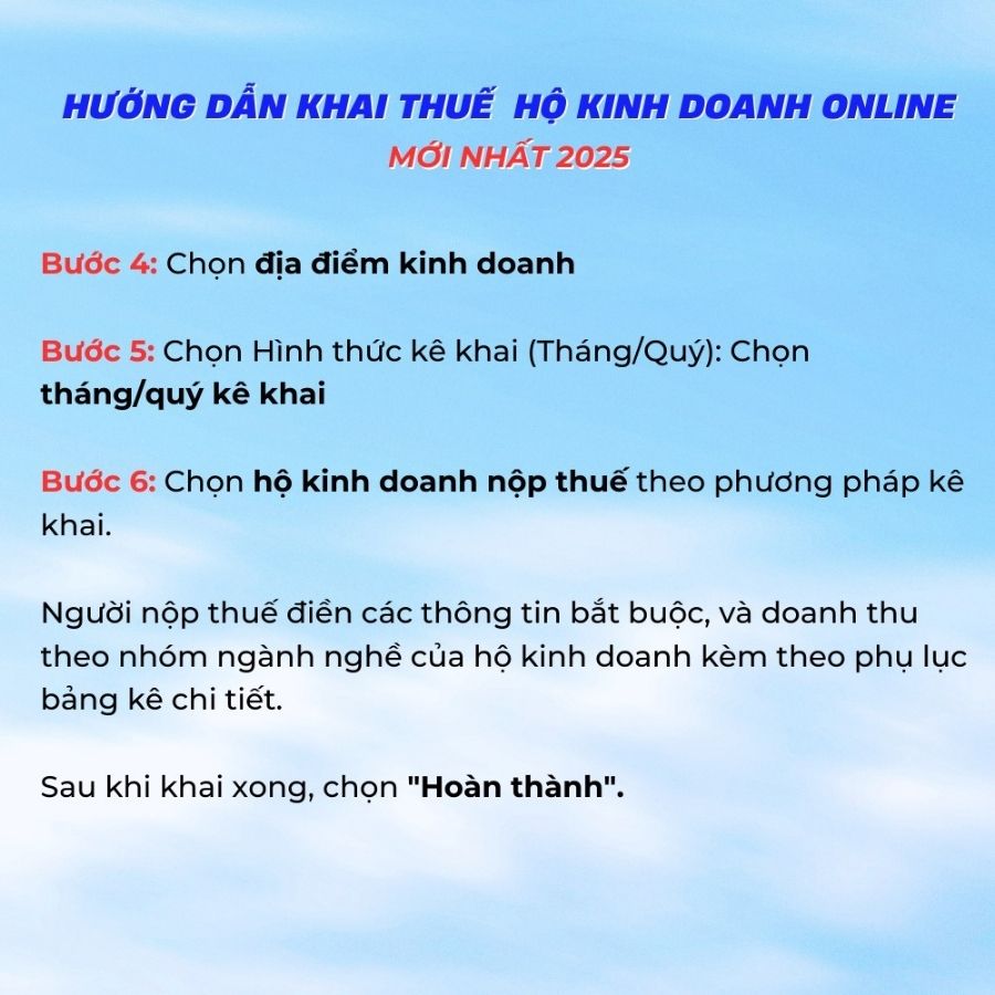 Hướng dẫn khai thuế hộ kinh doanh online 2025: Cách nộp thuế điện tử qua mạng 5 Bước 4
