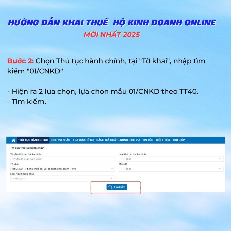 Hướng dẫn khai thuế hộ kinh doanh online 2025: Cách nộp thuế điện tử qua mạng 3 Bước 2