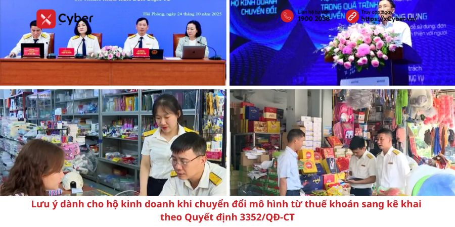 Lưu ý dành cho hộ kinh doanh khi chuyển đổi mô hình từ thuế khoán sang kê khai theo Quyết định 3352/QĐ-CT 1 lưu ý cho hộ kinh doanh khi chuyển từ thuế khoán sang kê khai