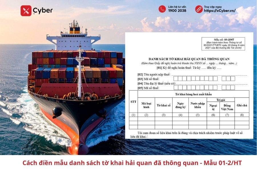 Mẫu 01-2/HT: Danh sách tờ khai hải quan đã thông quan theo Thông tư 80 3 cách điền mẫu danh sách tờ khai hải quan đã thông qua