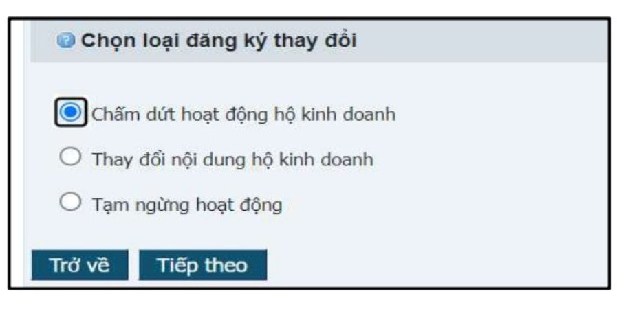 nộp hồ sơ giải thể hộ kinh doanh online trên hokinhdoanh.dkkd.gov.vn