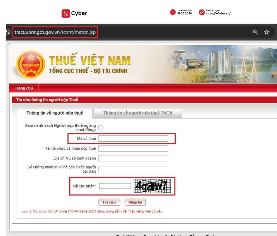 tra cứu giấy phép hộ kinh doanh qua tổng cục thuế - bước 2