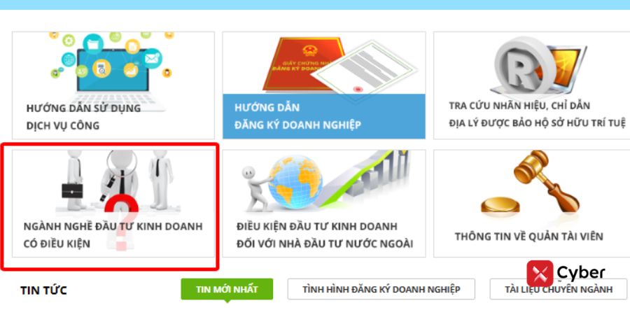 Tra cứu ngành nghề kinh doanh có điều kiện