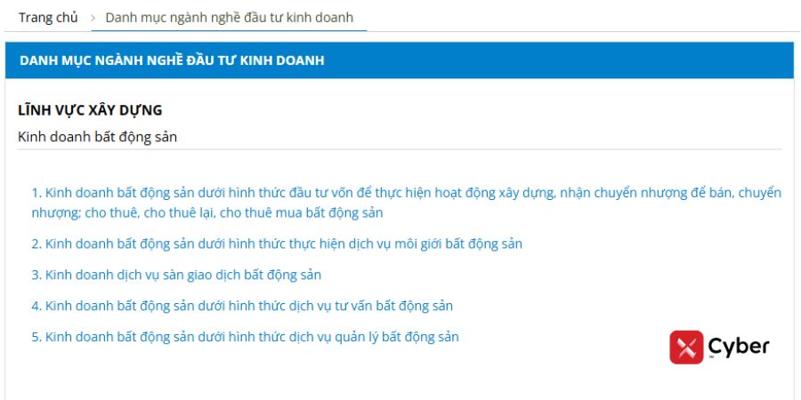 Tra cứu ngành nghề kinh doanh có điều kiện