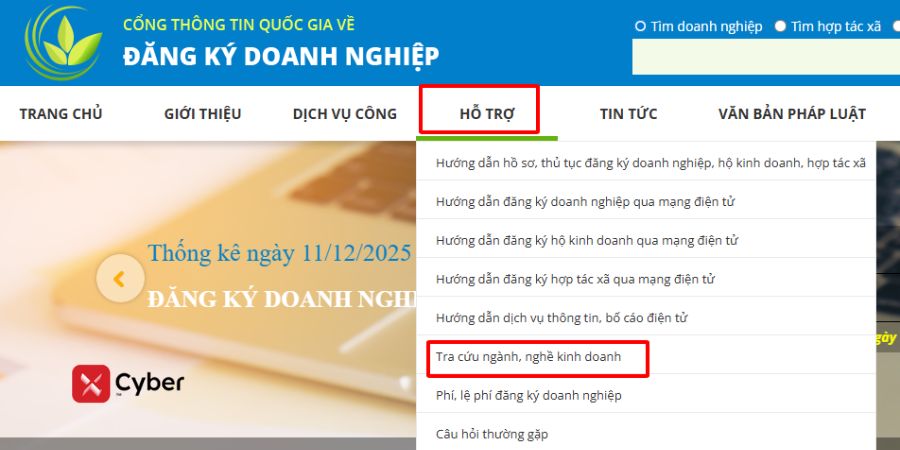 Tra cứu ngành nghề kinh doanh của doanh nghiệp trước khi thành lập
