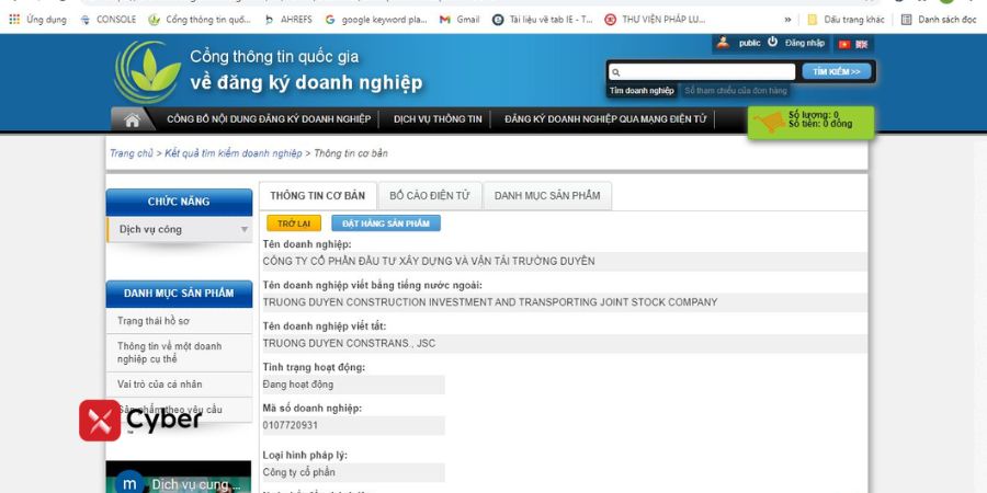 Tra cứu ngành nghề kinh doanh theo mã số thuế