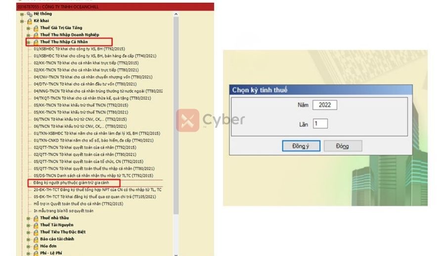 Báo giảm người phụ thuộc trên phần mềm HTKK