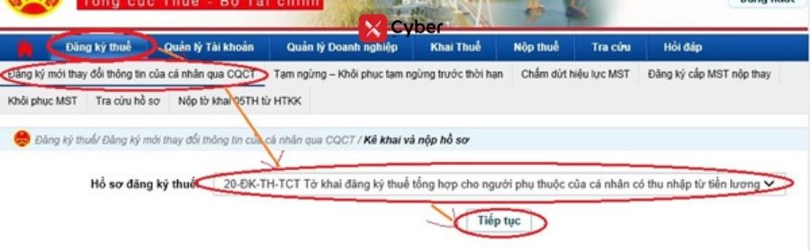 cách đăng ký người phụ thuộc đã có mã số thuế
