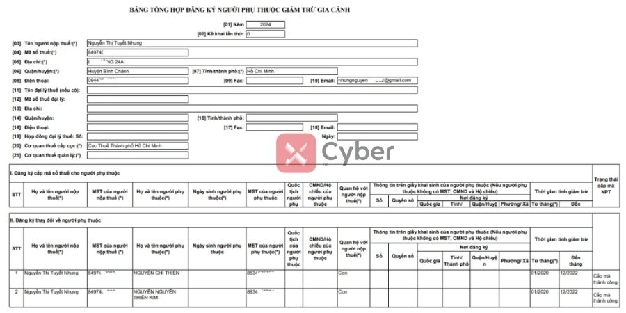 Thủ tục cắt giảm người phụ thuộc online theo quy định mới nhất 2026 9 Tra cứu kết quả xử lý hồ sơ cắt giảm người phụ thuộc