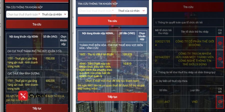 Tra cứu nợ thuế doanh nghiệp trên Etax Mobile - Bước 5