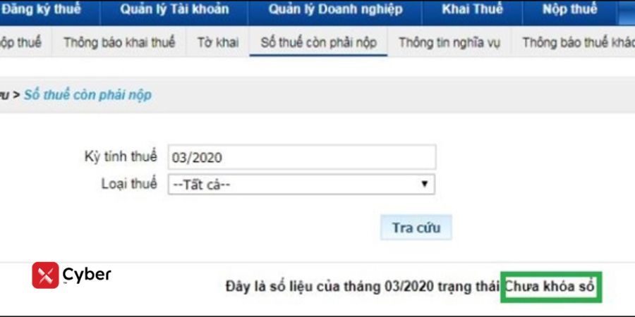 Tra cứu nợ thuế doanh nghiệp trên Thuế điện tử - Bước 3