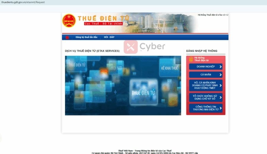 Tra cứu nợ thuế hộ kinh doanh trên Thuế điện tử - Bước 1