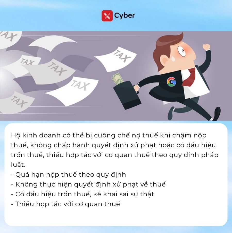 hộ kinh doanh bị cưỡng chế nợ thuế khi nào