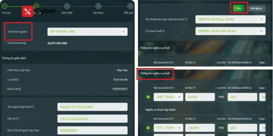Cách nộp thuế hộ kinh doanh qua ngân hàng nhanh chóng và an toàn 4 cách nộp thuế hộ kinh doanh qua ngân hàng - bước 2