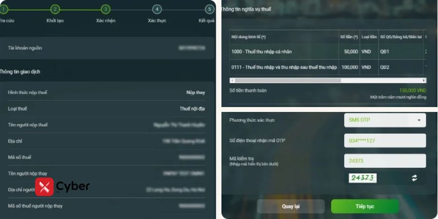 Cách nộp thuế hộ kinh doanh qua ngân hàng nhanh chóng và an toàn 5 cách nộp thuế hộ kinh doanh qua ngân hàng - bước 3