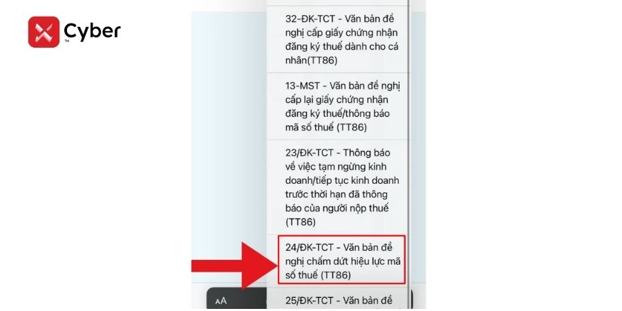 Thủ tục đóng mã số thuế hộ kinh doanh online - Bước 3