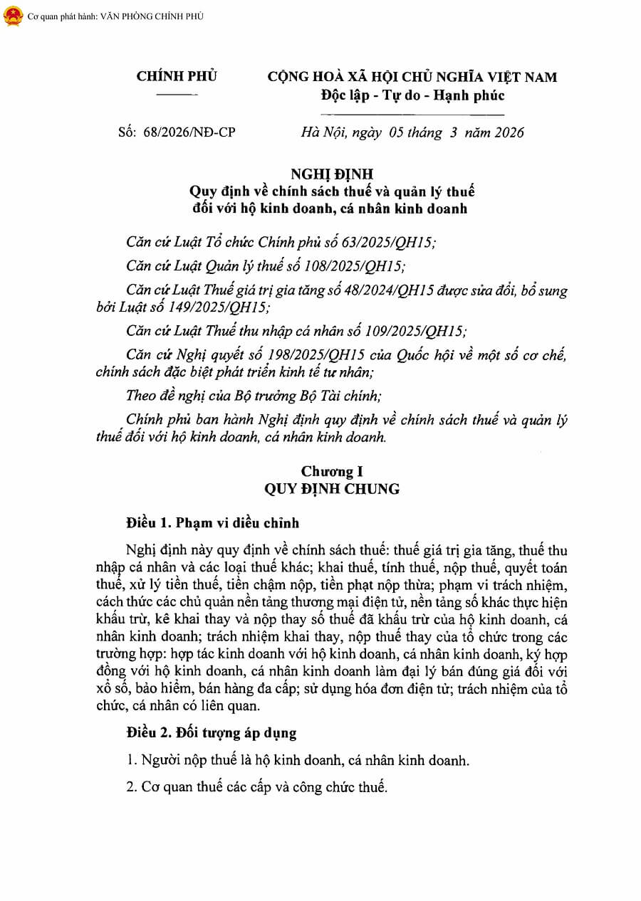 Khái quát về Nghị định 68/2026/NĐ-CP