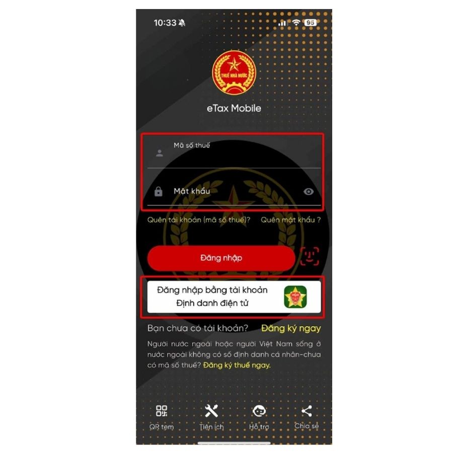 cách nộp thuế thay cho hộ kinh doanh qua etax mobile theo mã số thuế - bước 1