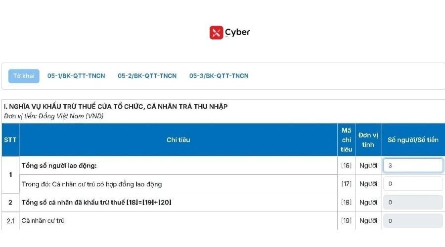 Cách nộp tờ khai 05/QTT-TNCN trên Dịch vụ công - Bước 7.1