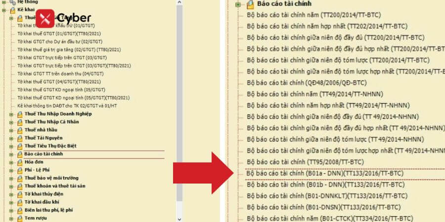cách nộp lại báo cáo tài chính lần 2 trên htkk - bước 1
